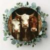 Round Cow Metal Wall Art Easy Hang Rustic Home Decor Farmhouse Office Cafe Bar Halloween Kitchen Bathroom Bedroom Living Room