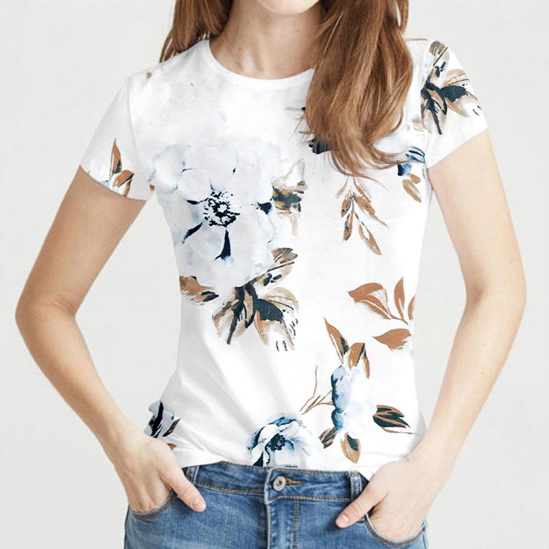 

Женские футболки с цветочным принтом, уличная одежда, короткий рукав, 3D-принт с цветочным принтом, женская футболка, летние свободные повседневные женские базовые топы, футболка XL
