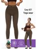 High Waist Cashmere Yoga Leggings with Letter Waistband - Seamless, Comfortable, Tummy Control, Slimming, and Warm.