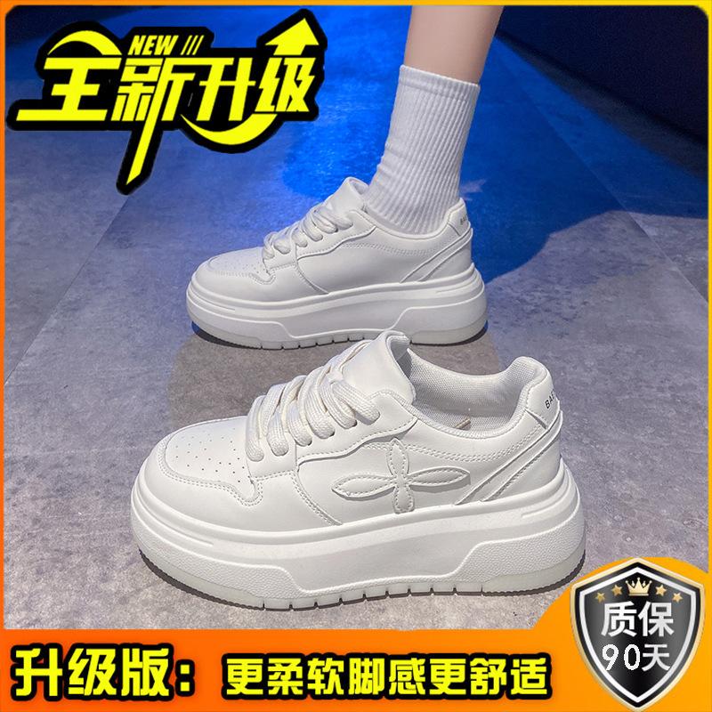 

Platform white shoes women s 2025 new spring and autumn versatile height-increasing board shoes women s sports and leisure muffin shoes tide 35