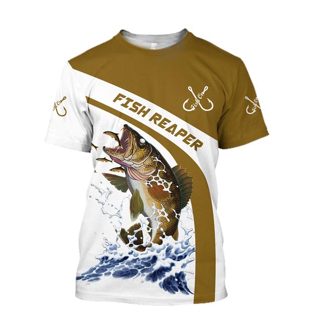 Fishing Graphic 3d Print Men's T-Shirt Summer Short Sleeve Tees Tops Harajuku Fashion Casual Oversized Man Clothing Camisetas