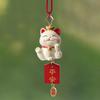 Cute Lucky Cat Car Pendant Japanese Style Rearview Mirror Hanging Ornament Creative Wealth Fortune Lanyard Auto Accessories