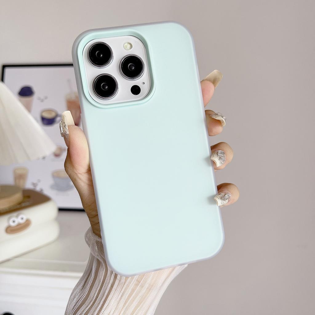 2-In-1 Simple Macaron Solid Color Suitable for iPhone15Pro Max Apple 16 Mobile Phone Case 13/14 Soft Case