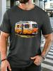 Unisex Short Sleeve T Shirt Camper Van Graphic Tee Camping Travel Print Tops Summer Soft Cotton Casual Street Wear For Adult Male