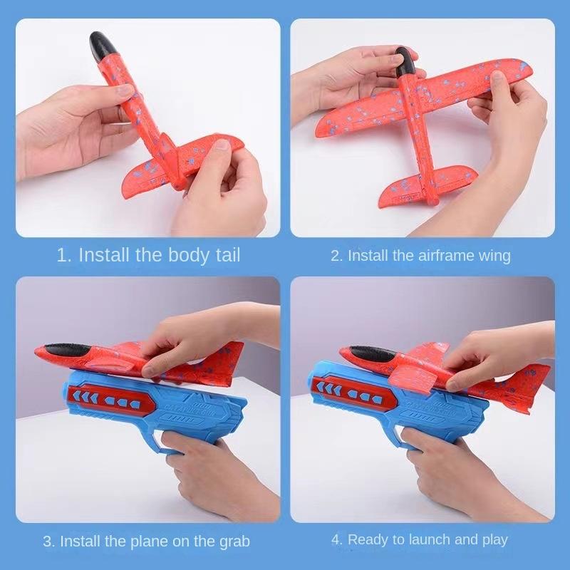 Children'S Outdoor Ejection Aircraft Toys Foam Aircraft Oy Gun Parent-Child Outdoor Games Toys Children'S Gifts Flying Toy