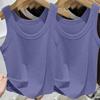 Modal Ribbed Spaghetti Strap Tank Top - Women's Versatile U-Neck Solid Color for Spring/Summer, Sports, Yoga, Base Layer.