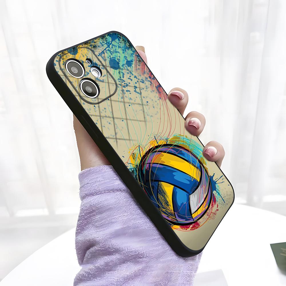 

Volleyball Painted Phone Case For IPhone 17 Pro Max 15 Pro 16 14 Plus 12 13 Mini 11 Pro Shockproof Soft Cover iPhone16ProMax