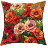 Home Decor Colorful Poppy Flower Pillow Covers For Home Pattern Cushion Cover Suitable For Sofa Bedroom Car Pillow Cover