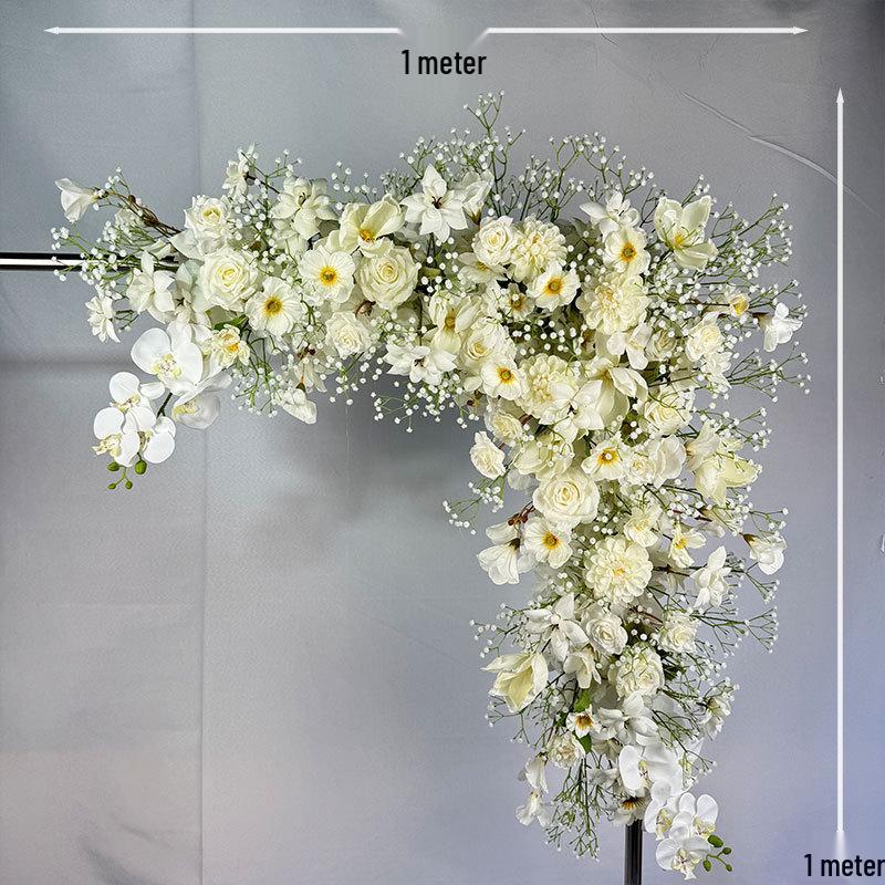 Triangular Silk Flower Wedding Arch Arrangement for Reception Background