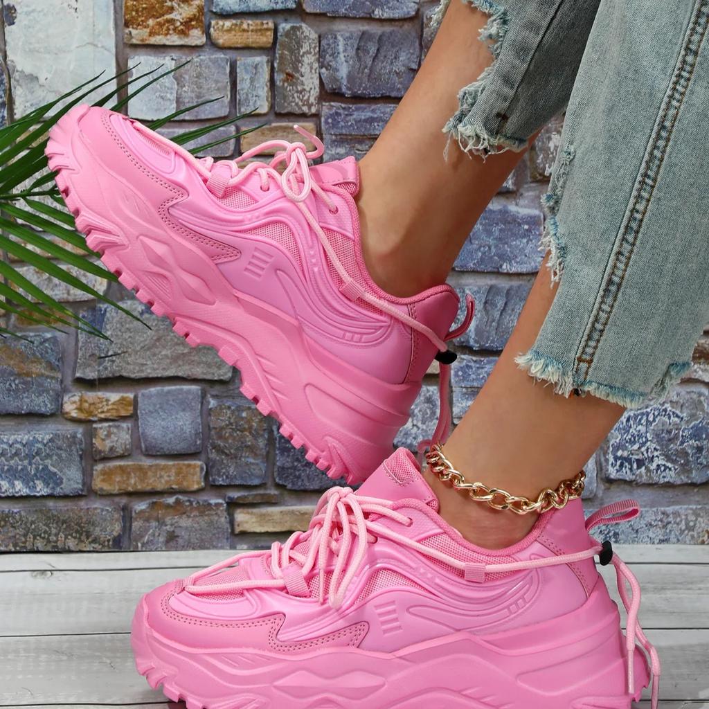 Chunky Sneakers Fashion Running Sports Shoes Women Platform Shoes Men Breathable Casual Sneakers Thick Sole Outdoor Footwear