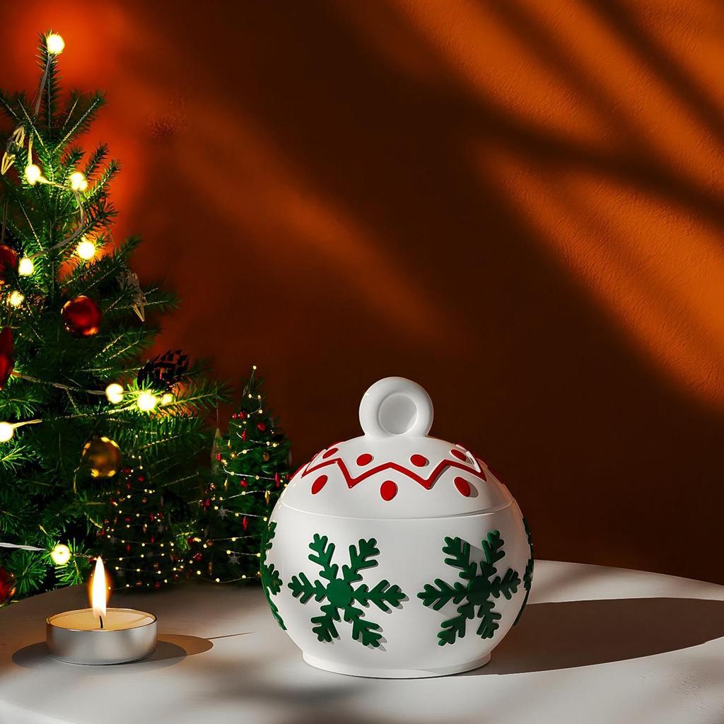 Christmas Candle Cup Dropper Mold Christmas Candle Holder Mold With Snowflake Design DIY Silicone Candle Holder Jewelry Box Mold