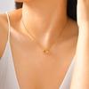 Wind Collarbone Chain Stainless Steel Batch Corner Cross Chain Double Ring Rivet Necklace 18K Gold Nc-2250