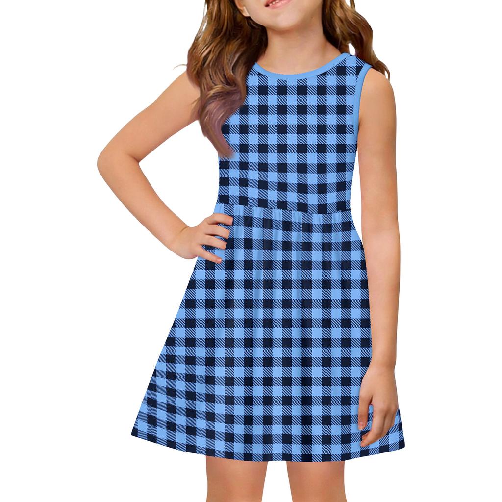 Robe d'été princesse pour filles - Robe avec empiècement débardeur coupe évasée