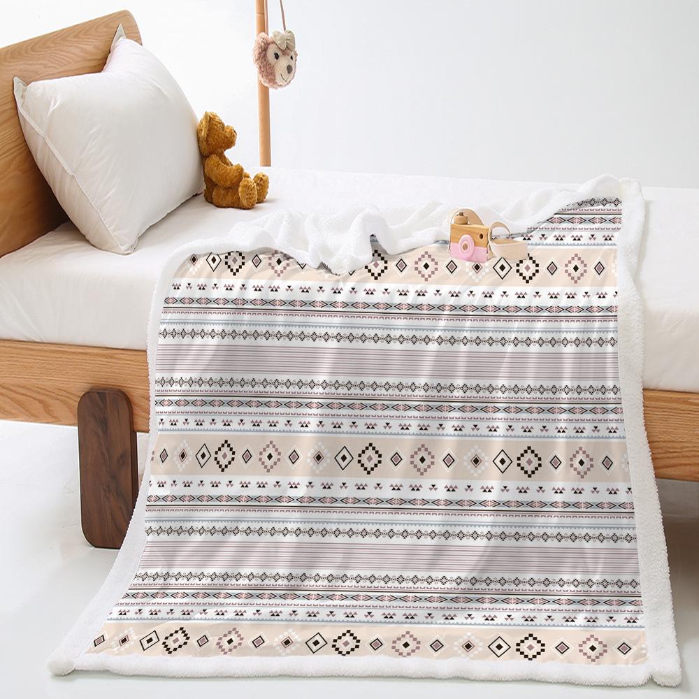 Blanket 2D Digital Printed Lamb Fleece Crystal Fleece Bohemian Blanket Blanket