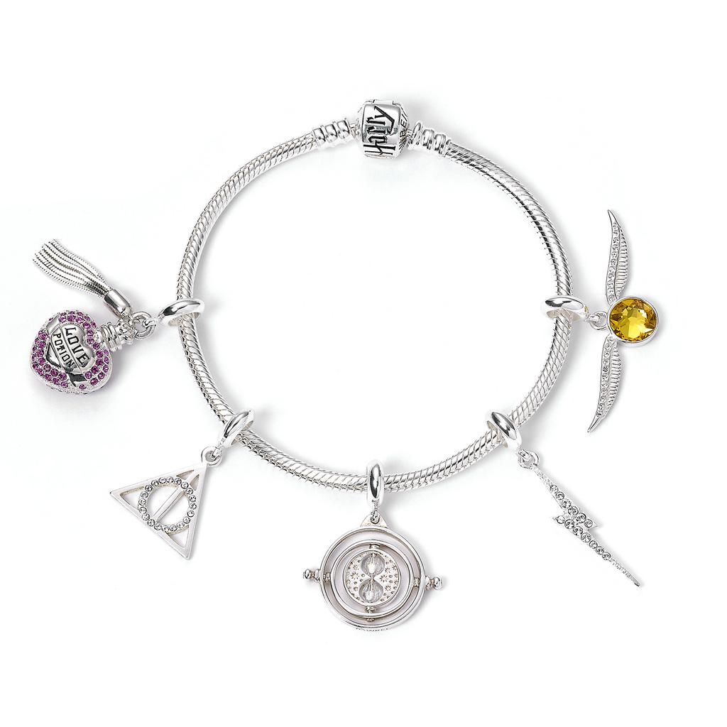 Harry Potter Sterling Sliver Slider Charm Bracelet Size S Silver