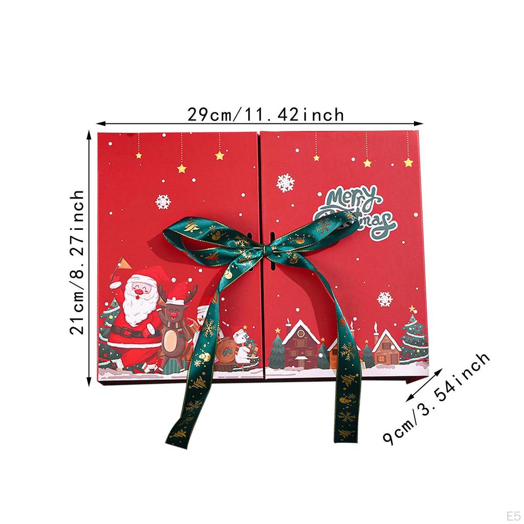 Weihnachtsgeschenkbox Verpackung Dekorativ mit Satinband Jahr Wiederverwendbar Feiertagsgeschenk