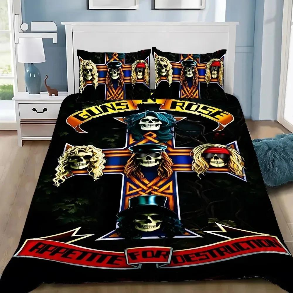 Exquisite Bedding Set Rock Band G-Guns N R-Roses Bedroom Decoration Duvet Cover Pillowcase Twin Full Queen Size Gift