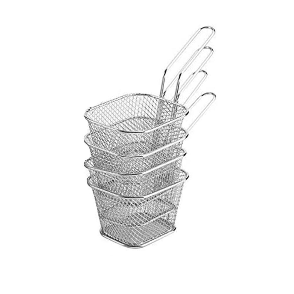 Good-Mini Fry Baskets, Mesh Wire French Fries Chip Basket Net, Food Presentation Baskets French Fry Holder For Kitchen