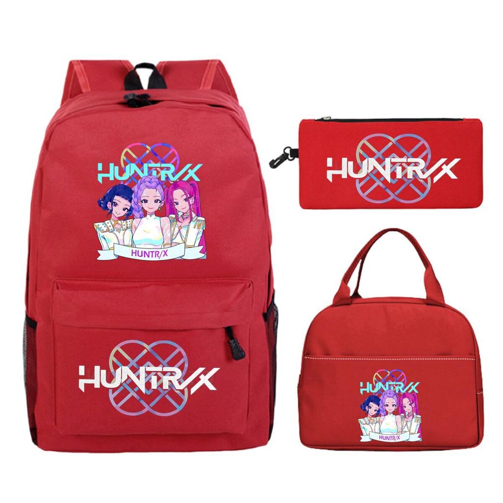 Animation Cartoon Printing Trend Student School Bag Lunch Bag Stationery Pencil Bag Combination Three-Piece Set