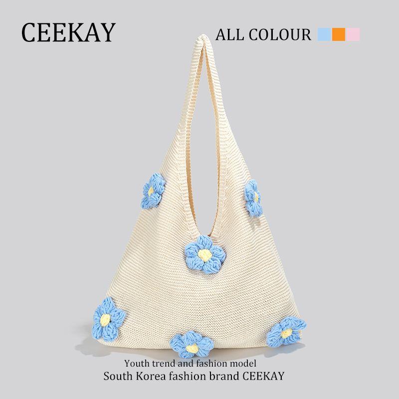 

Ceekay Genuine Goods Classy Sentong Qin Flower Shoulder Bag Blue