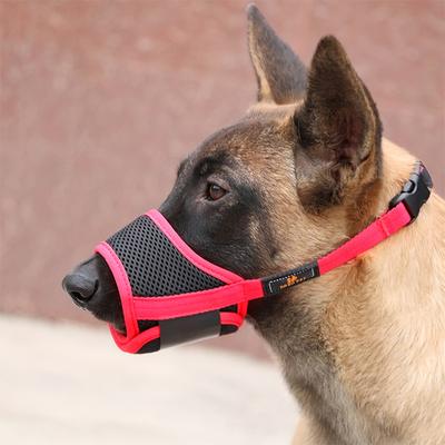 Cane Animale NO Morso Maschera Regolabile Traspirante Rete Anti Abbaio Muso per Toelettatura Anti Stop Masticare Anti Abbaio Anti Morso S-XXL