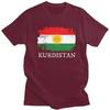Kurdistan Flag Print T-Shirt Unisex Short Sleeve Cotton Casual Streetwear Tee
