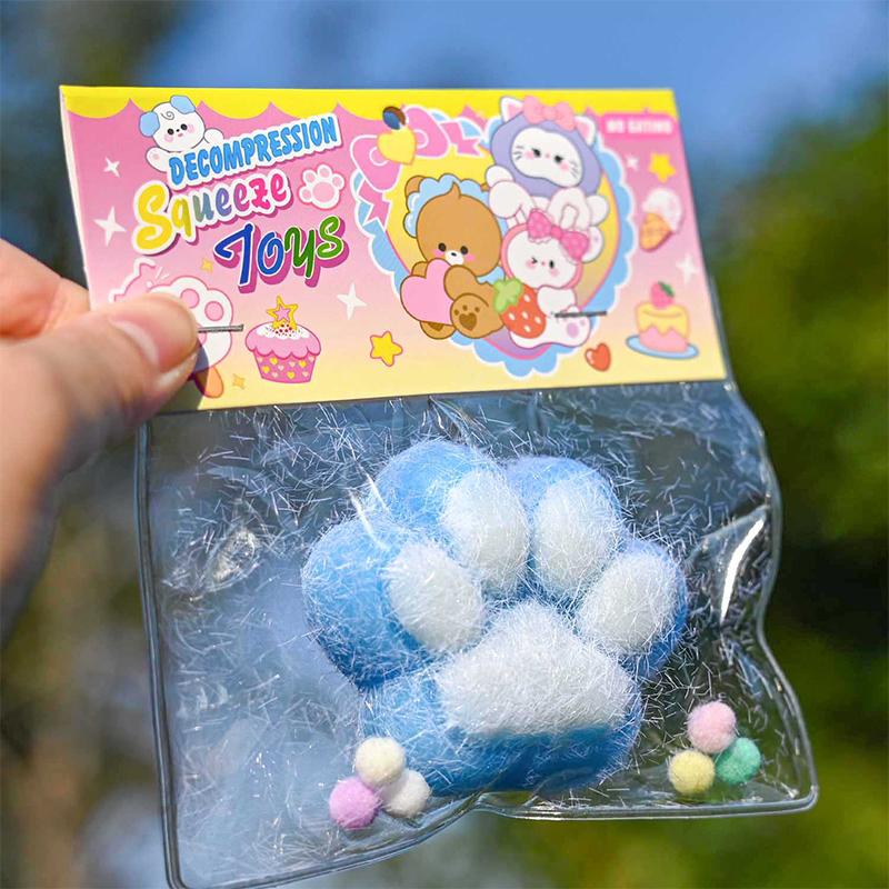 Taba Squishy Cat's Paw új izgul játék, kézzel készített Kawaii plüss kis mancs stresszoldó squishy játék születésnapi parti ajándék