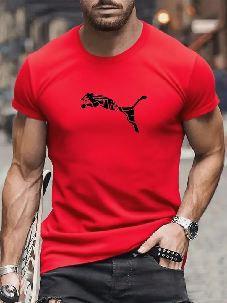 Sommer Luxus 2026 Unisex Mode Fuchs Leopard Muster T-Shirt Rundhalsausschnitt Lässig Trend Y2K High-End Hohe Qualität Fitness Sport T-Shirt
