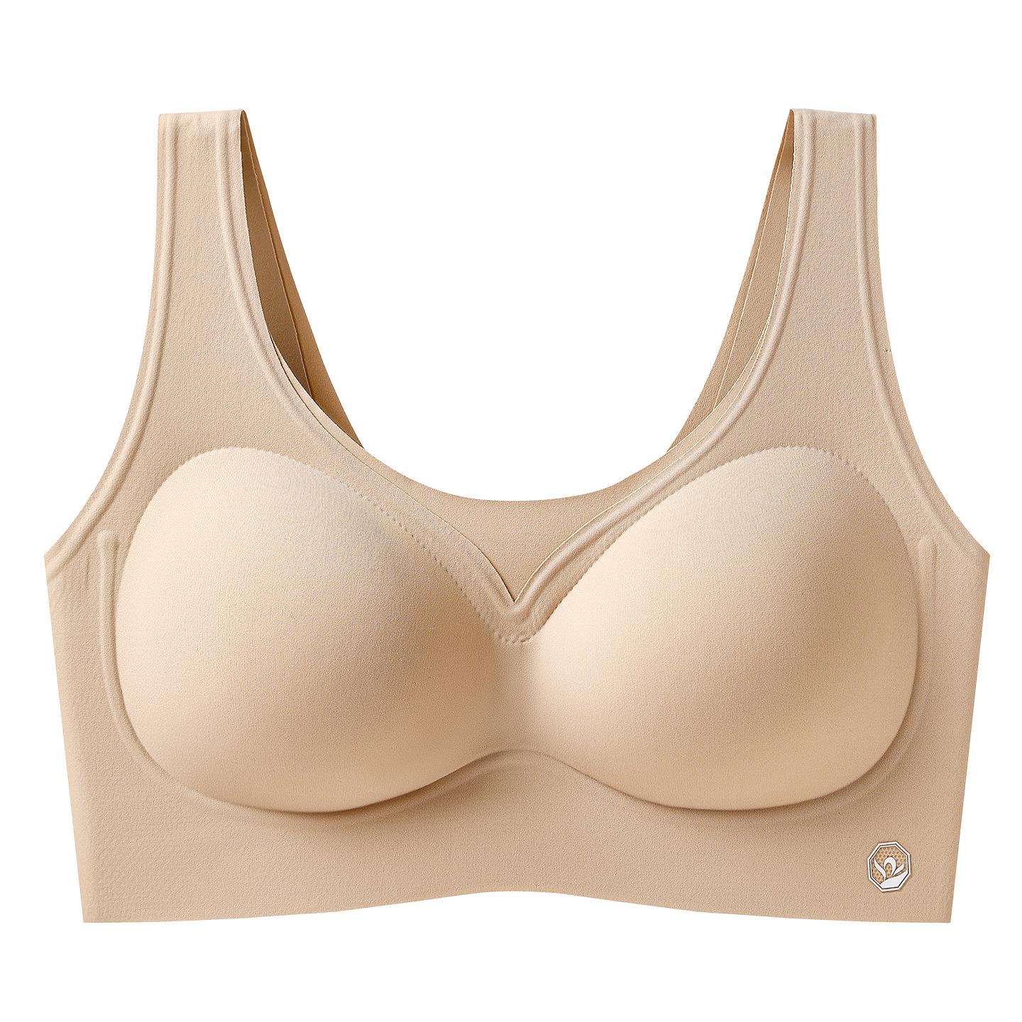 

White See-through Seamless Anti-Sagging Sports Bra - Nude Feeling One-piece Women s Underwear 2XL (for 135-150 lbs) 40/90ABC