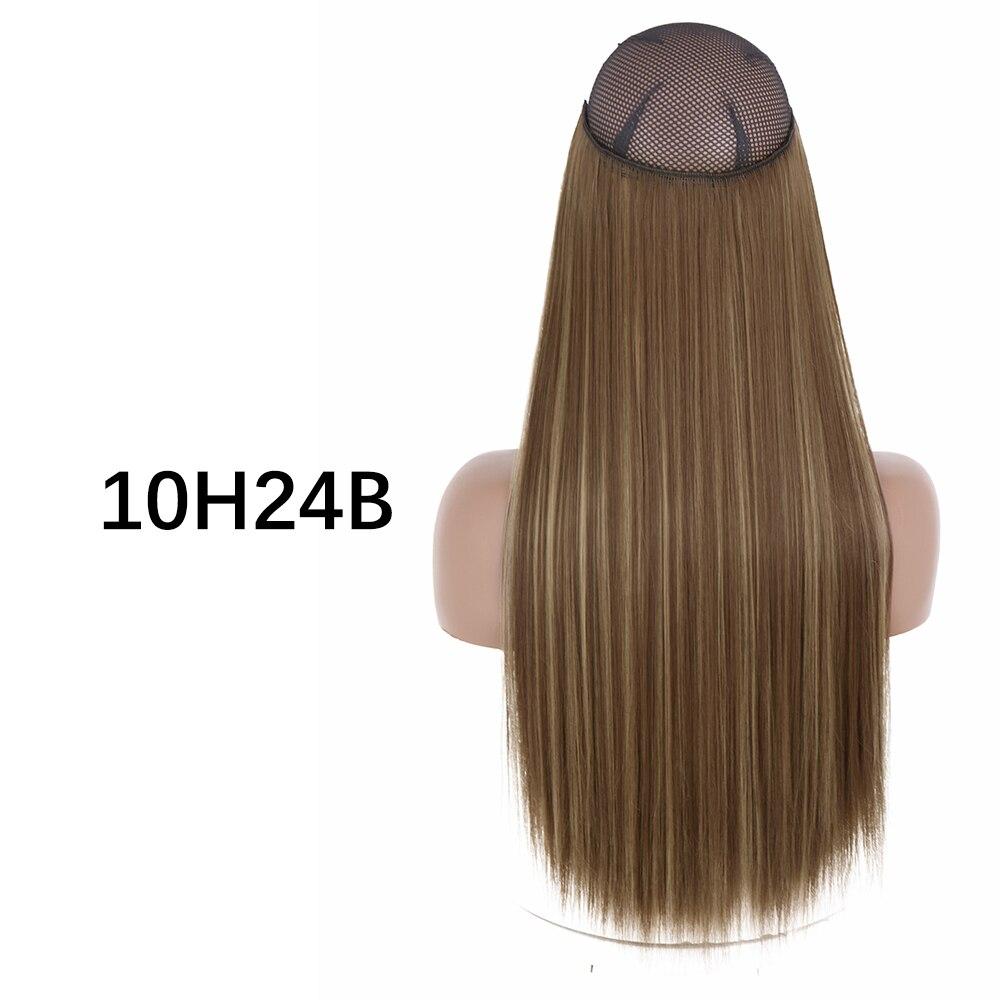 MERISIHAIR Clip-less Synthetic Hair Extensions Invisible Line Hairpiece 16 22 32 Inches Natural Black Brown Blonde for Women