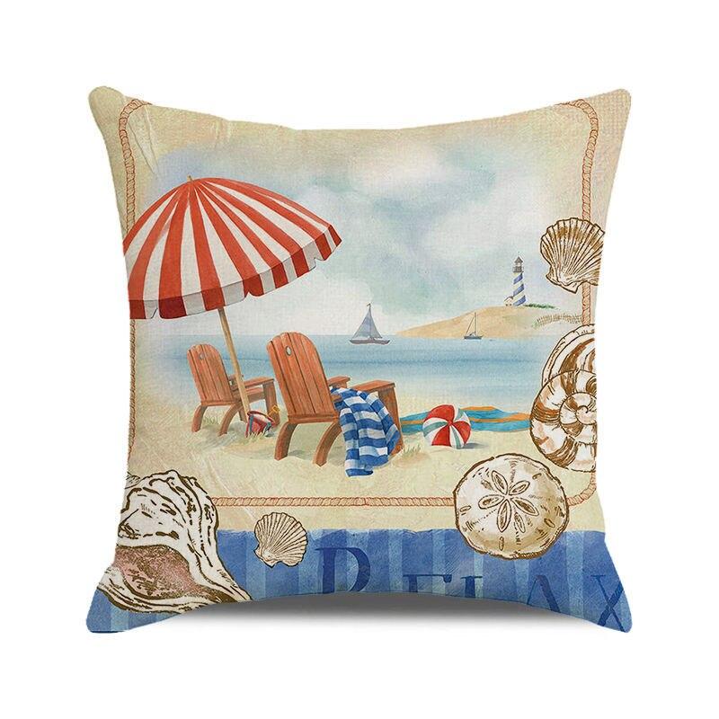 

45x45 см морская звезда, шезлонг, парусная лодка, тапочки, наволочка с принтом, обивка, наволочка, чехол для подушки в морском стиле 40x40cm