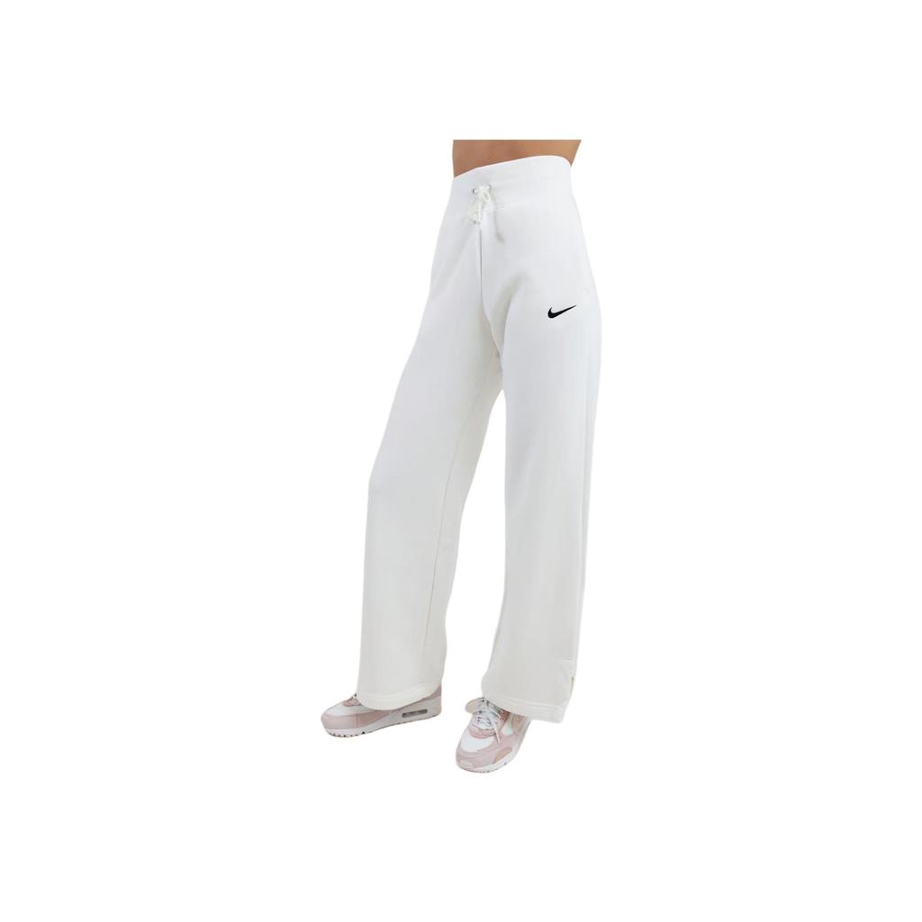 Nike High-Waisted Fleece Joggers with Split Hem and Drawstring Women Bottoms White DQ5615-133
