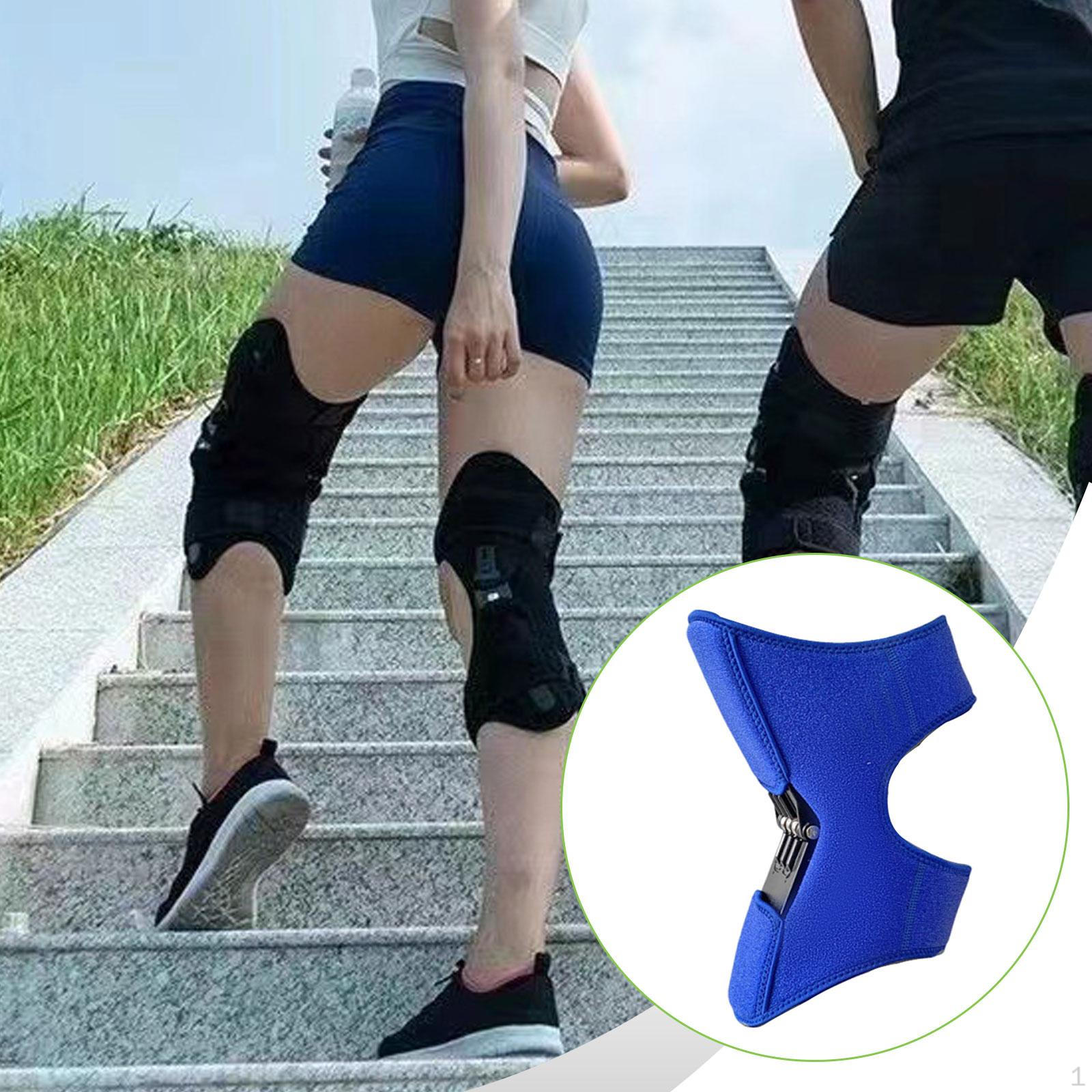 

Наколенник для пожилых людей, для мобильности, регулируемый, легкий, с тройной пружиной синий