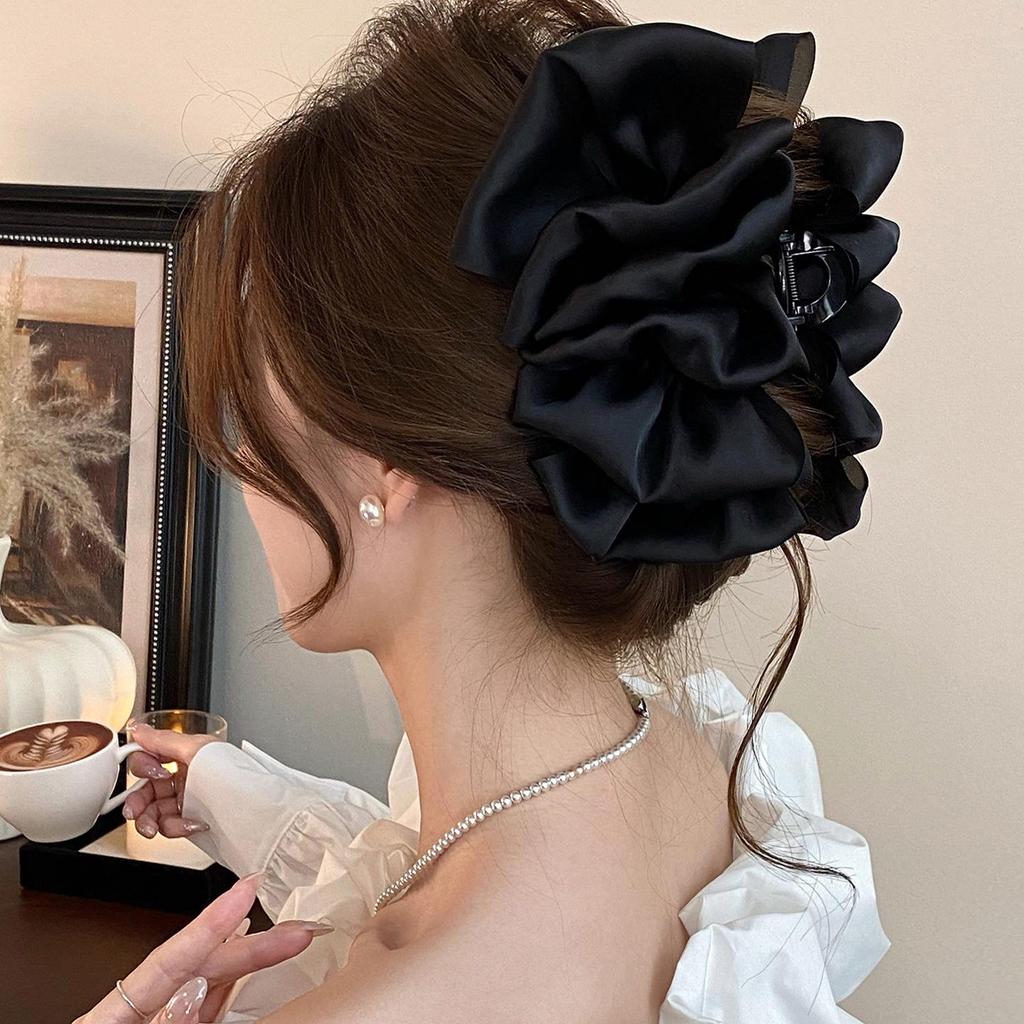 2026 Large Cloud Bubble Claw Bow Hair Clip for Women - Elegant Back of Head Shark Hairpin Accessory