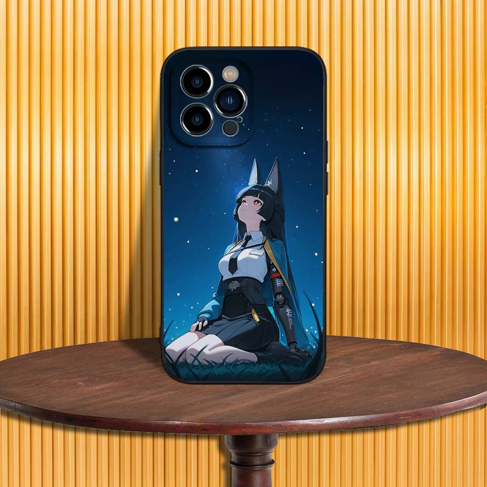 Etui Miyabi Hoshimi ZZZ na iPhone 17,16,15,14,13,12,11,Pro,Max,Plus,X,XS,SE4,E,Mini, Miękkie Czarne Etui