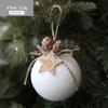 White Foam Christmas Ball Ornaments Xmas Tree Hanging Snowflake Bell Pendants Navidad Home Party Decorations 2025 New Year Gifts