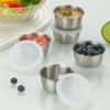 1/6PCS Plastic Lids Stainless Steel Bowls Reusable Condiment Cups  Condiment Storage