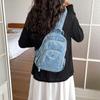 Lightweight Denim Backpack Women's Outdoor Travel Multifunctional Chest Bag Shoulder Crossbody Bag