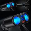 Digital Dual USB Charger 2-Way Car Cigarette Lighter Socket Adapter Rotation Car Smart Charging Solid Adapter