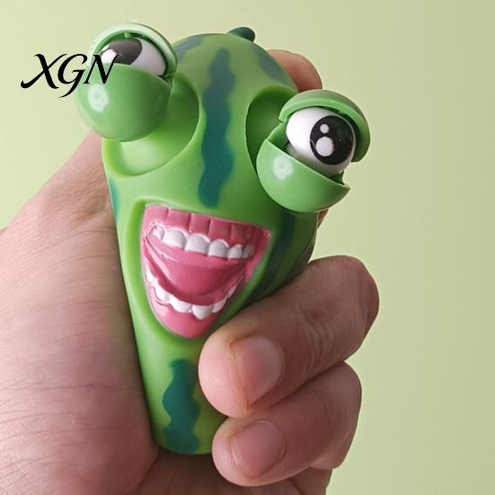 Eye Popping Watermelon Toy 1/2/3Pcs Squeeze Anxiety Stress Relief Pinch Classroom Fidget Sensory Soft Ball Cartoon