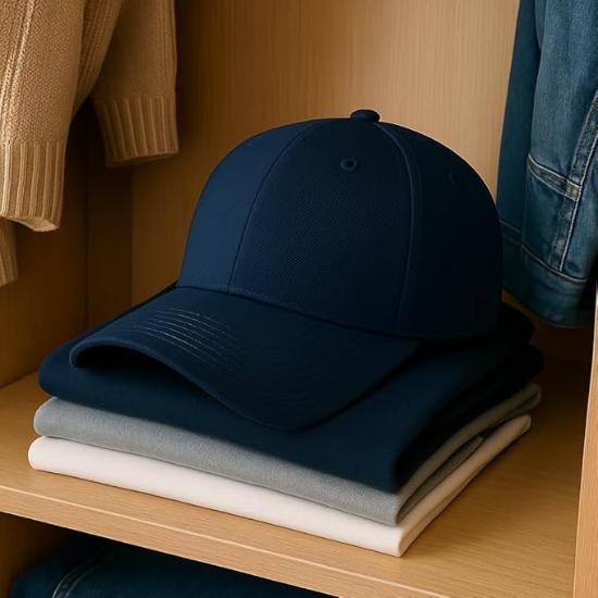 BLESS INTERNATIONAL Premium Cotton Baseball Caps for Men & Women (Navy Blue)