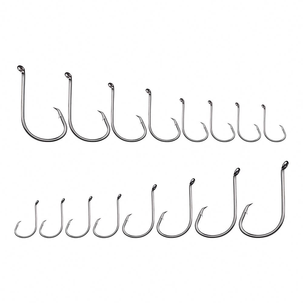 Free Samples High Carbon Steel Barbed Fishing Hook Saltwater Octopus Hook Bulk Long Shank Single Hooks 100pcs/pack