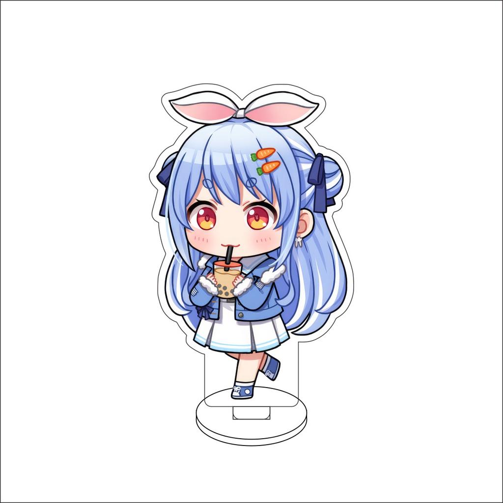 10CM Anime hololive Figure Stand Model Robocosan/Usada Pekora/Shirakami Fubuki Cute Desk Decor Standing Sign Gifts