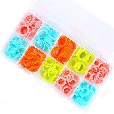 Colorful Knitting Stitch Markers Rings Knitting Crochet Locking Rings with Portable Storage Box for Sewing Handcrafts