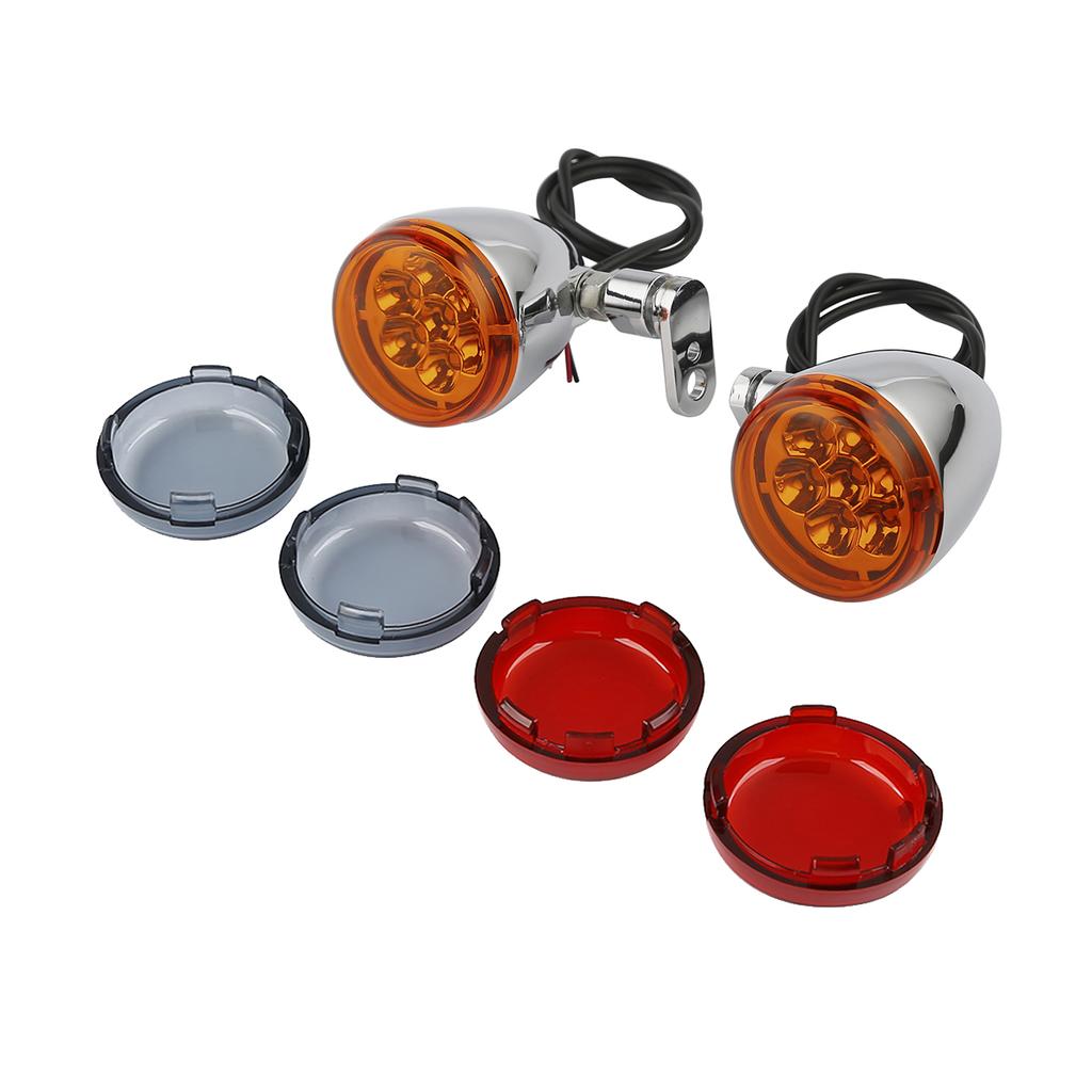 Motorcycle Turn Signals Lights with Bracket For Harley Softail Dyna Super Glide Fat Bob FXDF Custom
