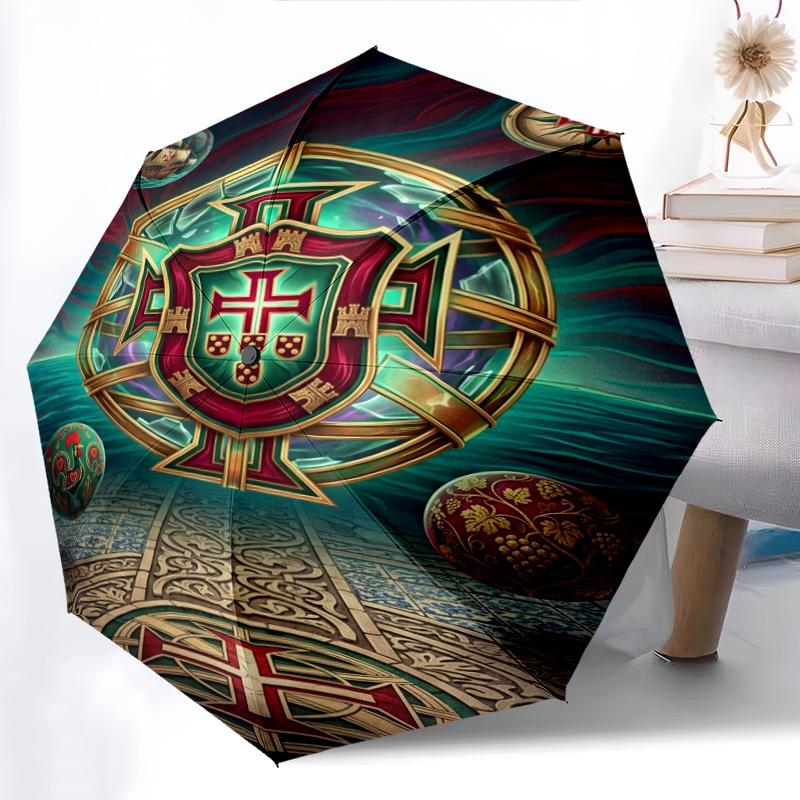 Portuguese Heritage Emblem Folding umbrella Umbrella durable light Sun umbrella travel