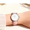 BUREI Women's Analog Quartz Watch Pink Leather Band Simple Stylish Cute Popular Brand Commuting School Watch for Women Slim Lightweight