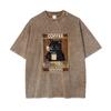 Men Oversized T Shirts Because Murder Is Wrong Black Cat Drink Coffee Clothing Y2K Street Breathable Cotton Streetwear T-Shirt