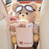 Car Trash Can with Tissue Box Cute Bear Design Plush Doll Waterproof Inner Bucket Car Armrest Organizer Fits Most Center Consoles