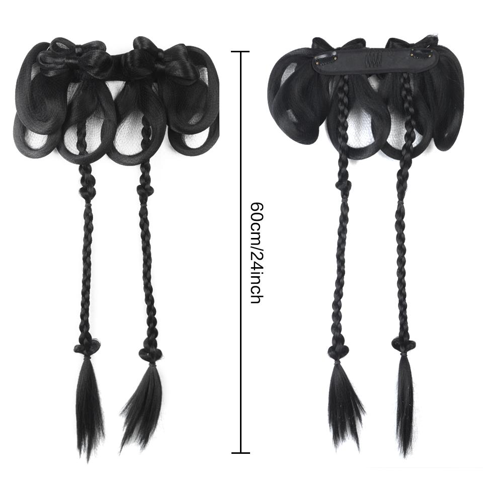 

24-дюймовые парики для косплея ханьфу, накладные волосы, женские китайские традиционные древние парики ханьфу, женские черные длинные прямые парики для косплея для женщин